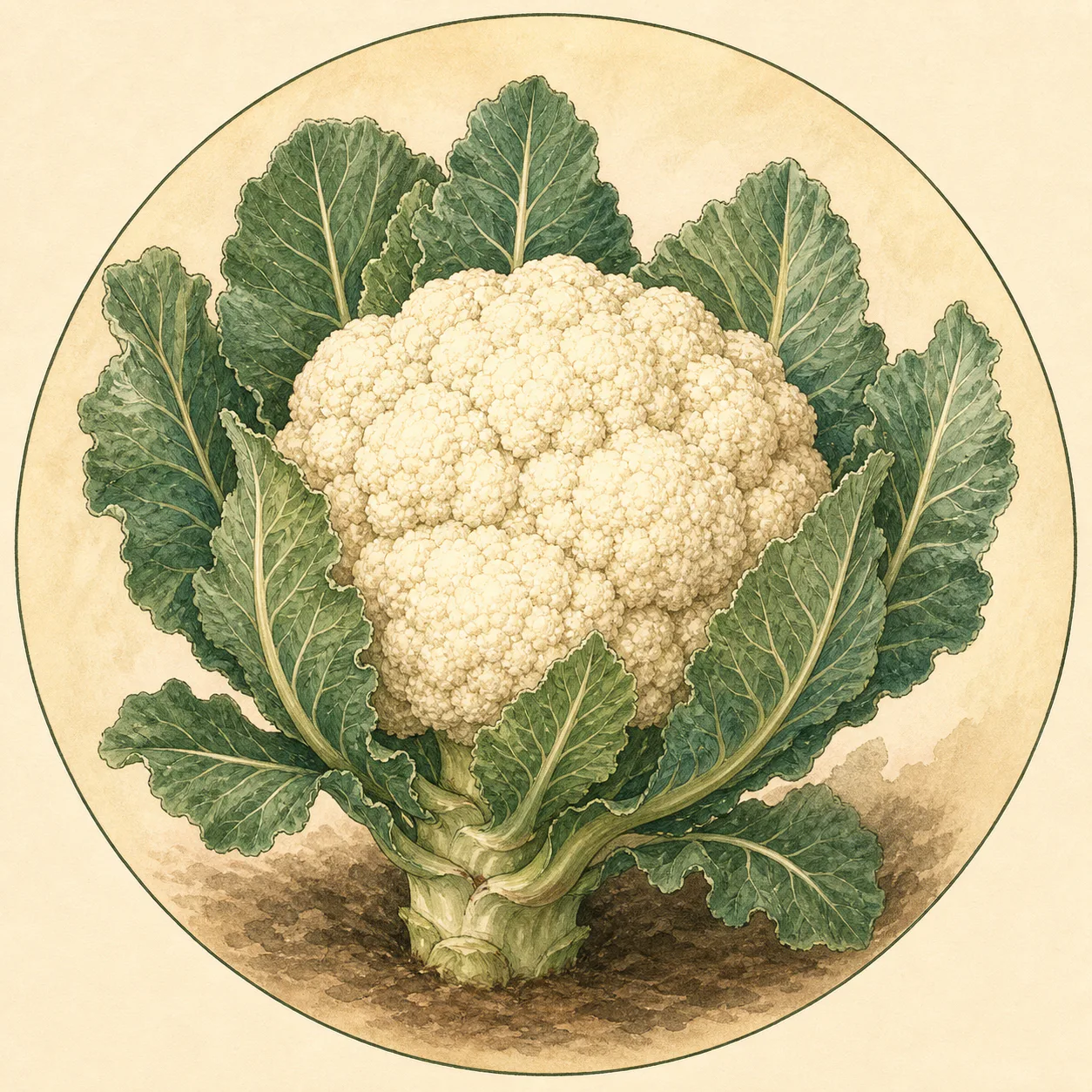 Cauliflower crop illustration