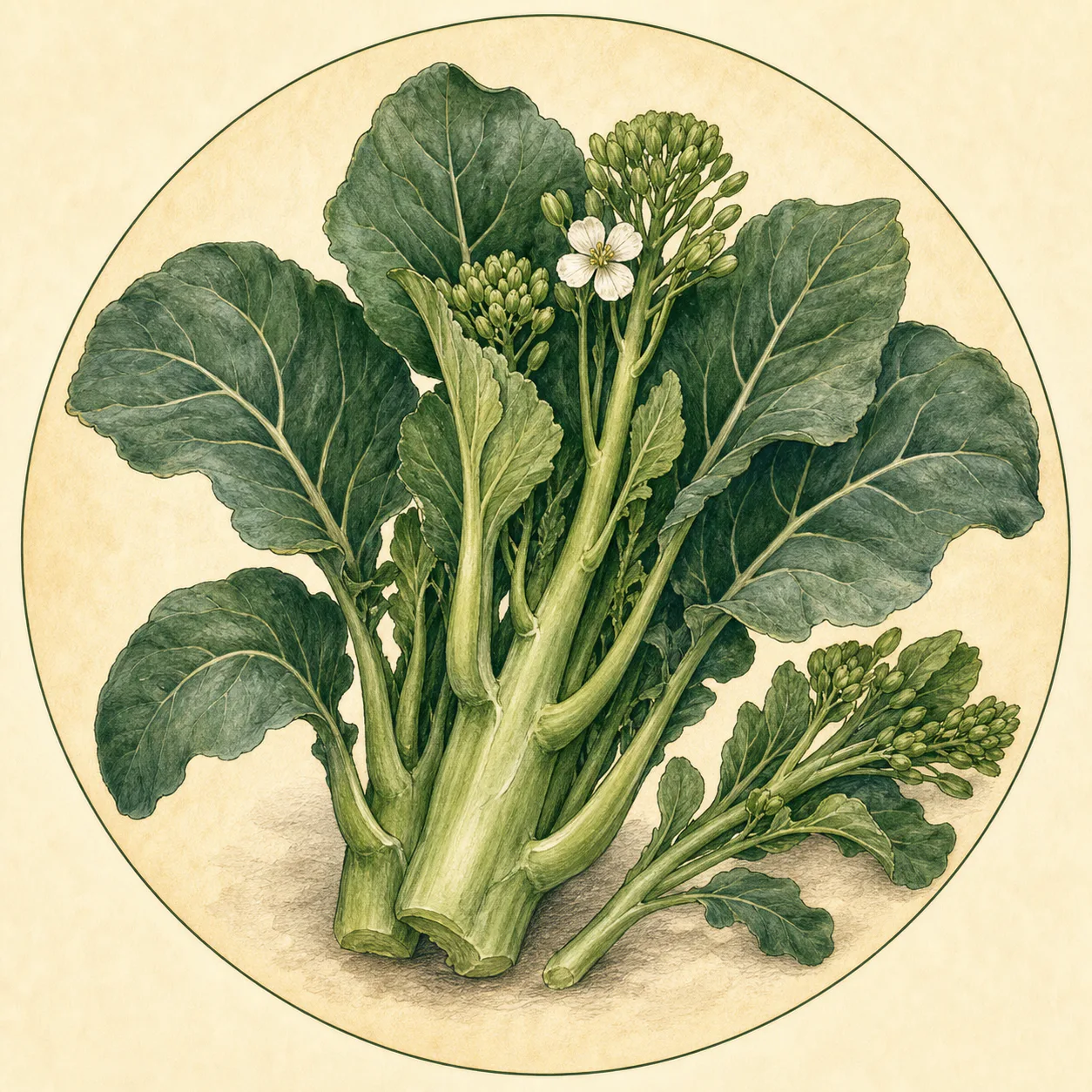 Chinese broccoli crop illustration