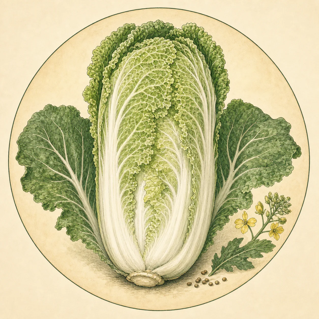 Chinese cabbage crop illustration