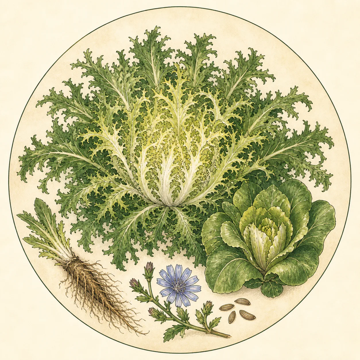 Endive crop illustration
