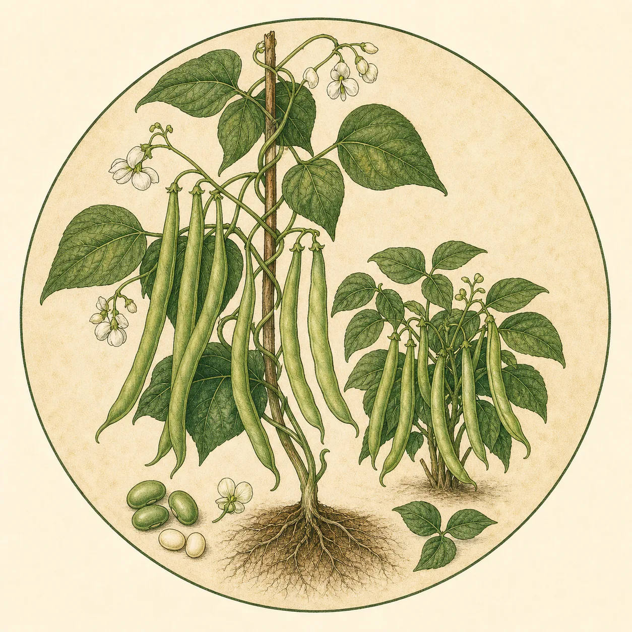 French beans crop illustration
