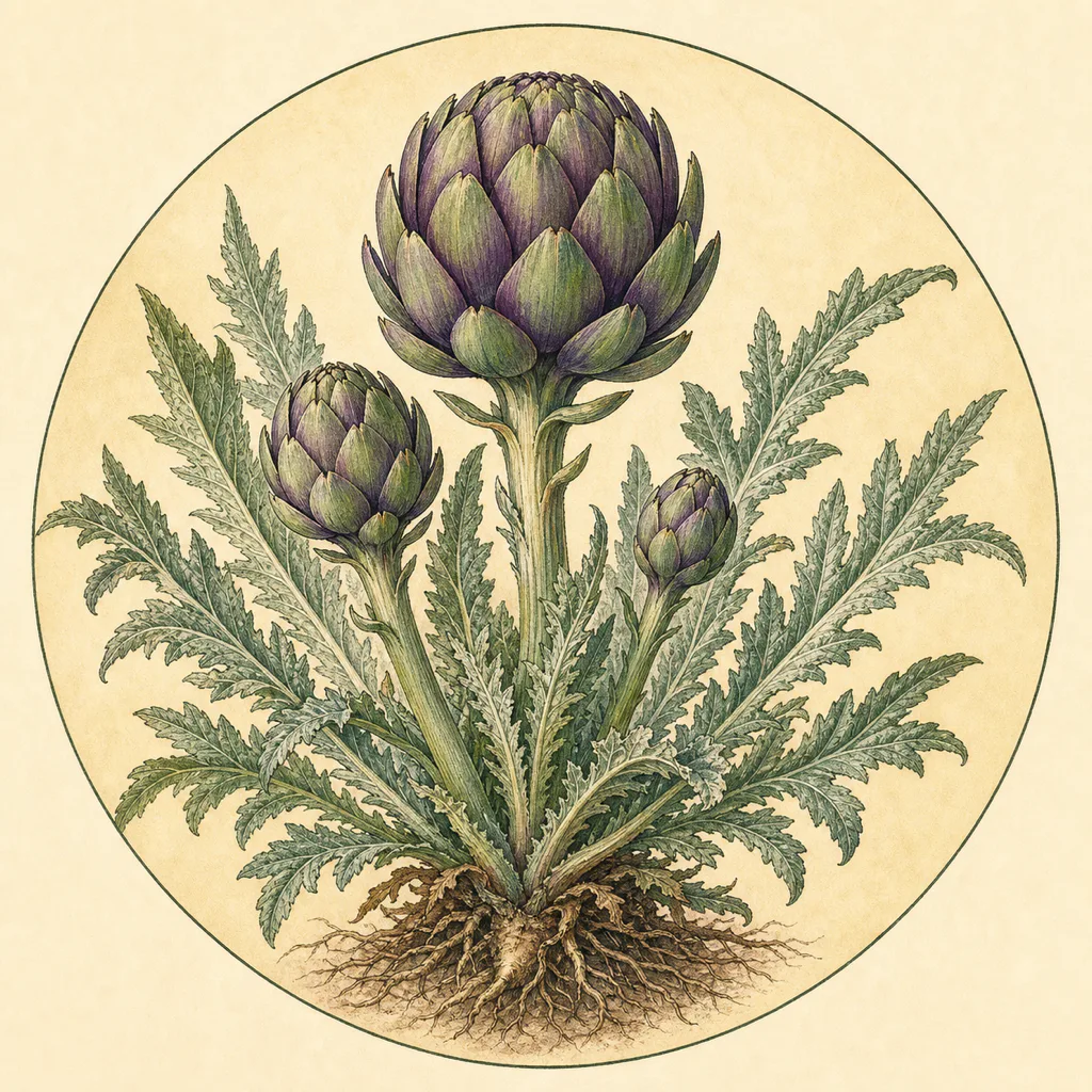 Globe artichokes crop illustration