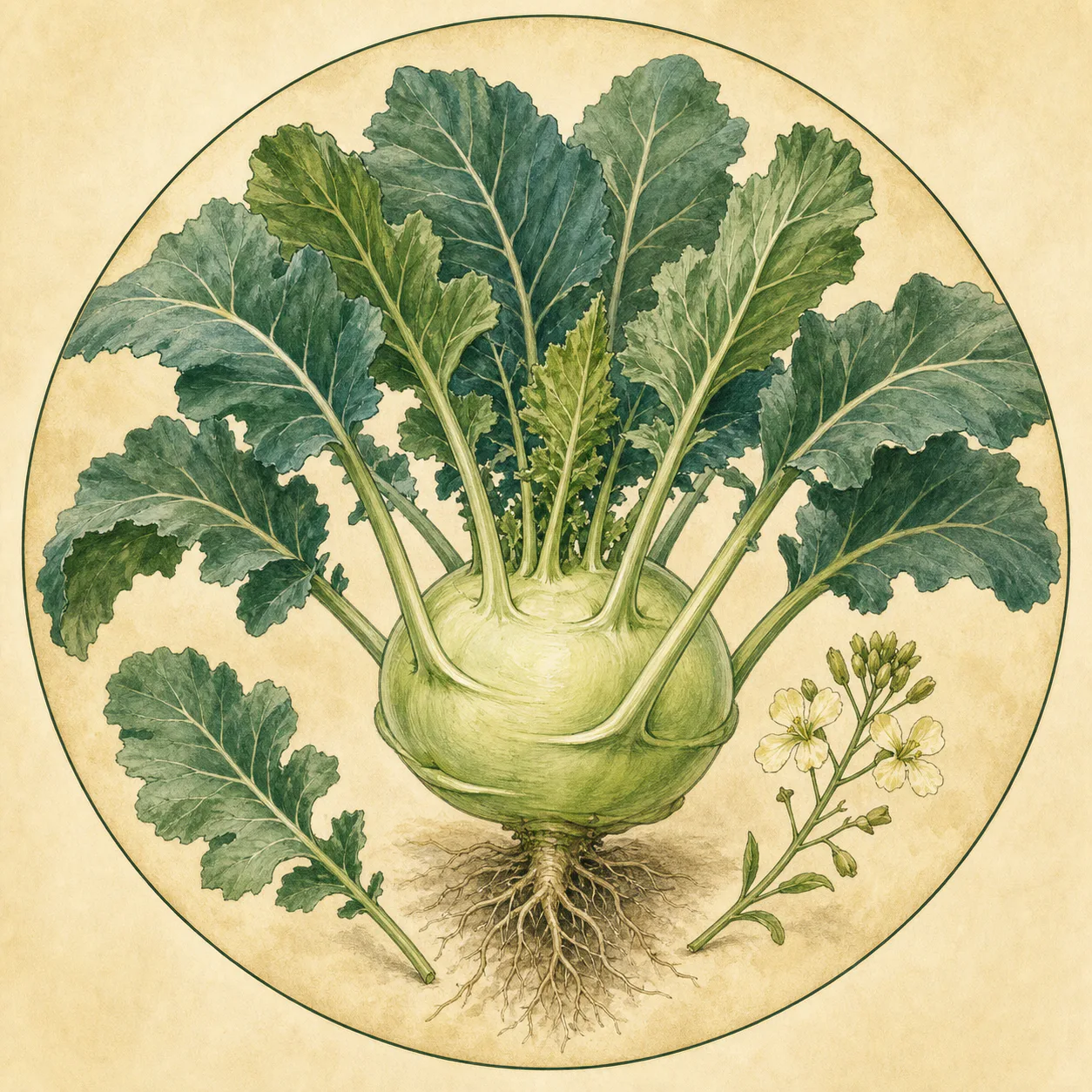 Kohlrabi crop illustration