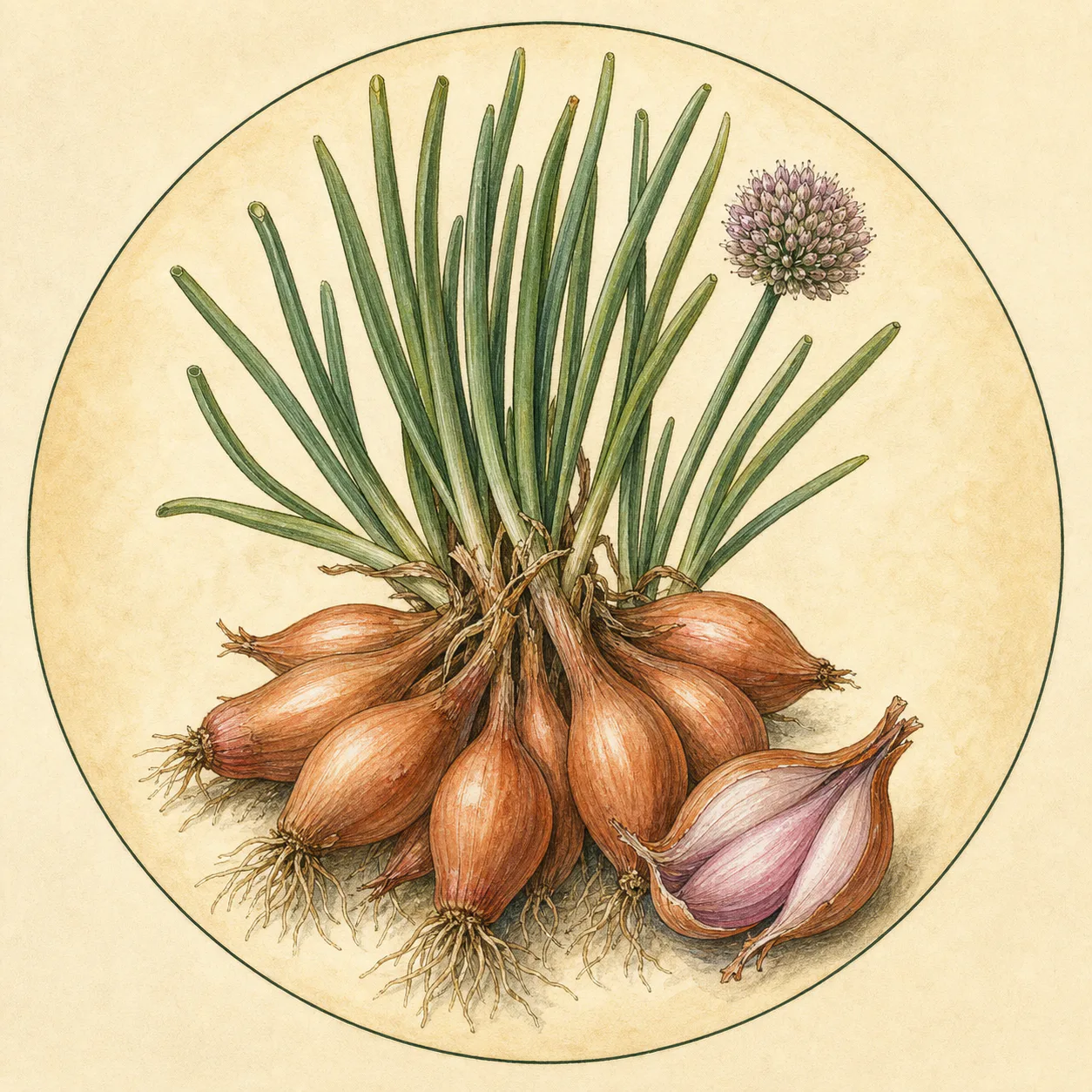 Shallots crop illustration