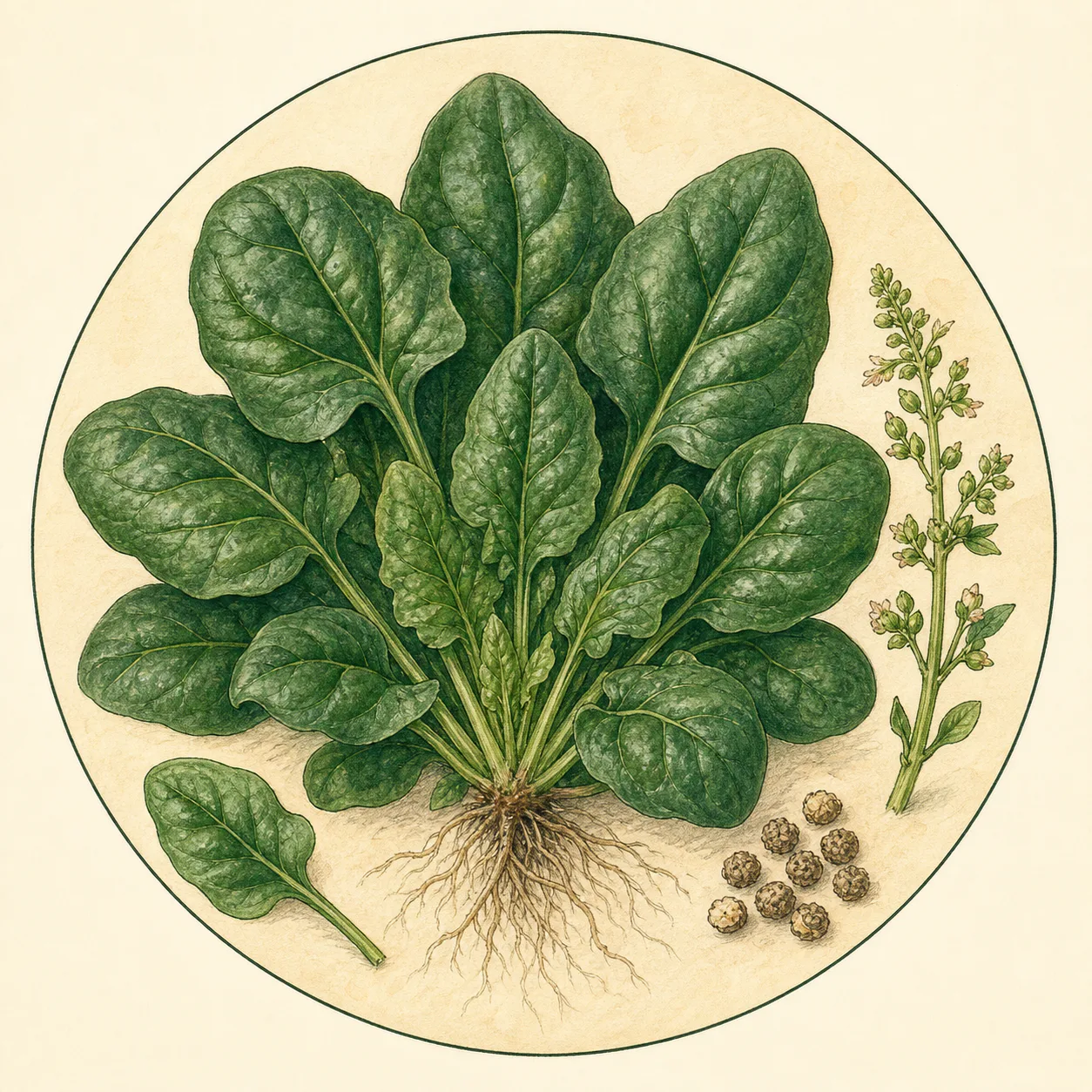 Spinach crop illustration