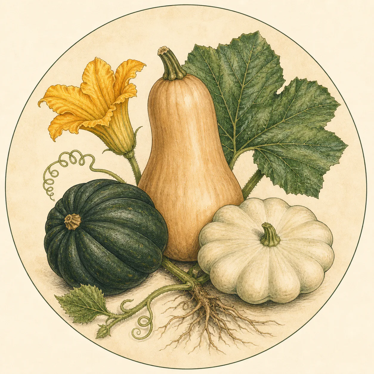 Squash crop illustration