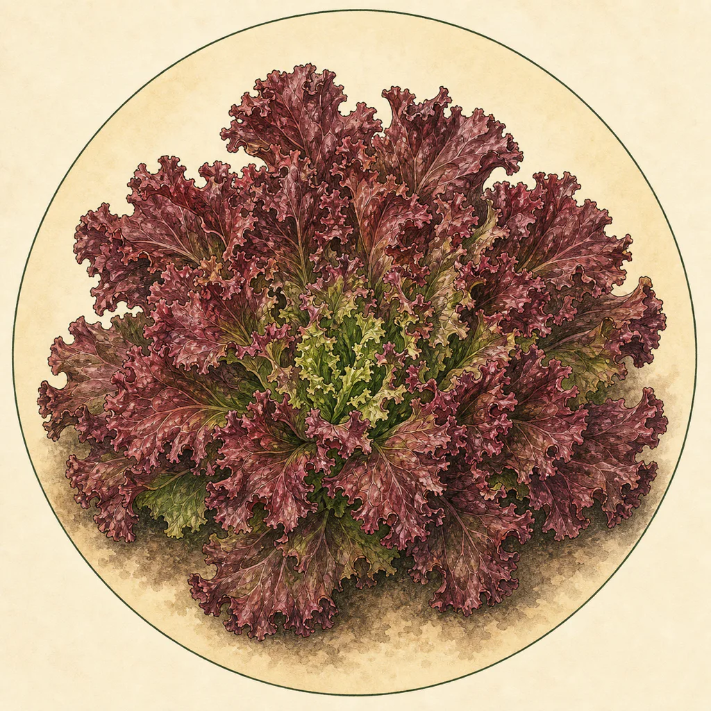 Lollo Rossa lettuce illustration