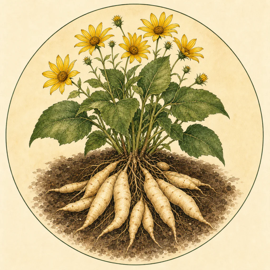 Dwarf Sunray Jerusalem artichoke illustration