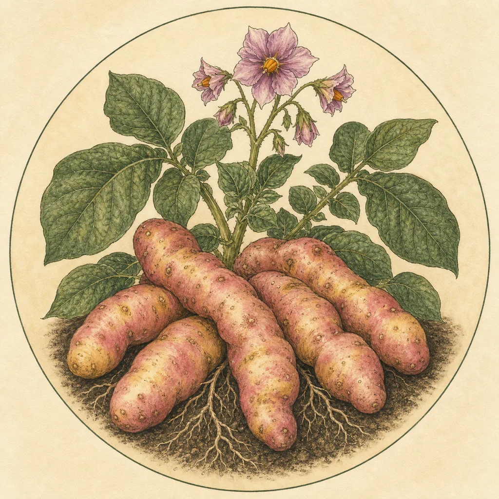 Potato Pink Fir Apple illustration