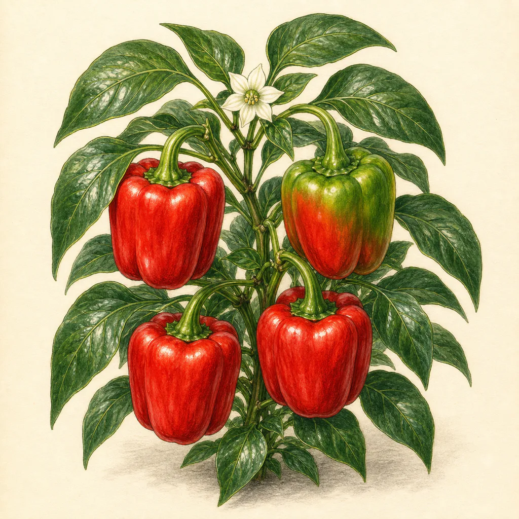Sweet pepper Redskin illustration