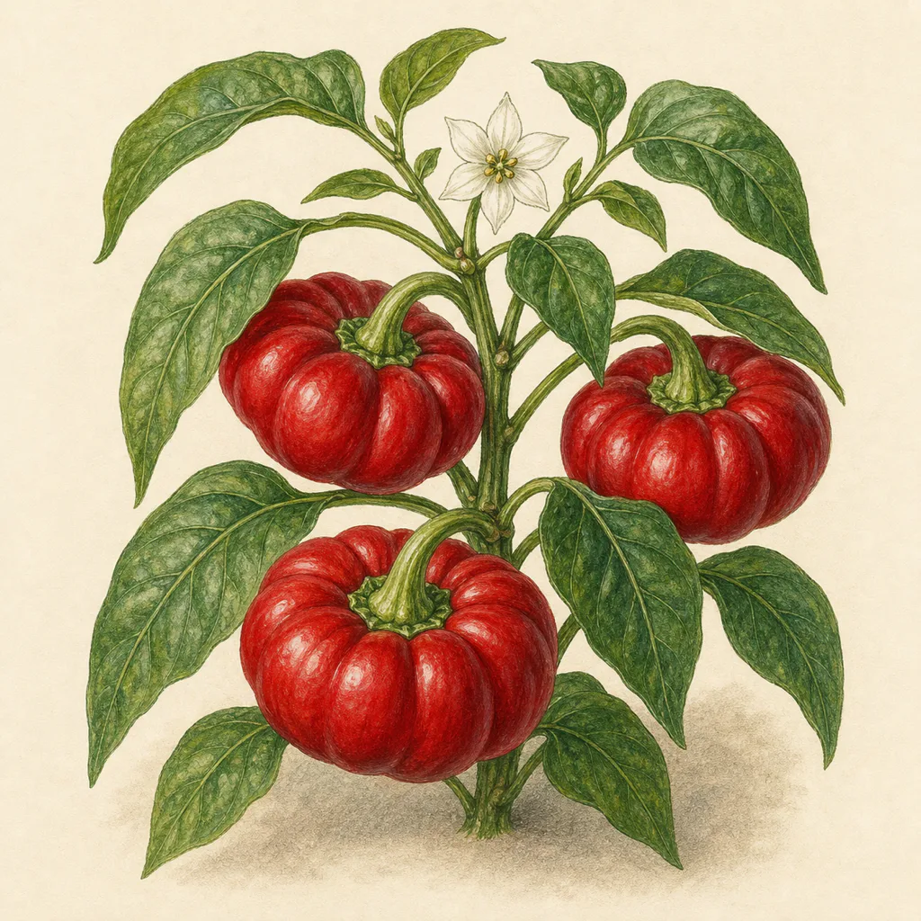 Sweet pepper Topepo Rosso illustration