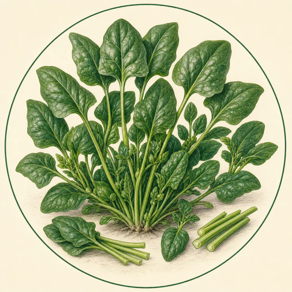 Mikado spinach illustration