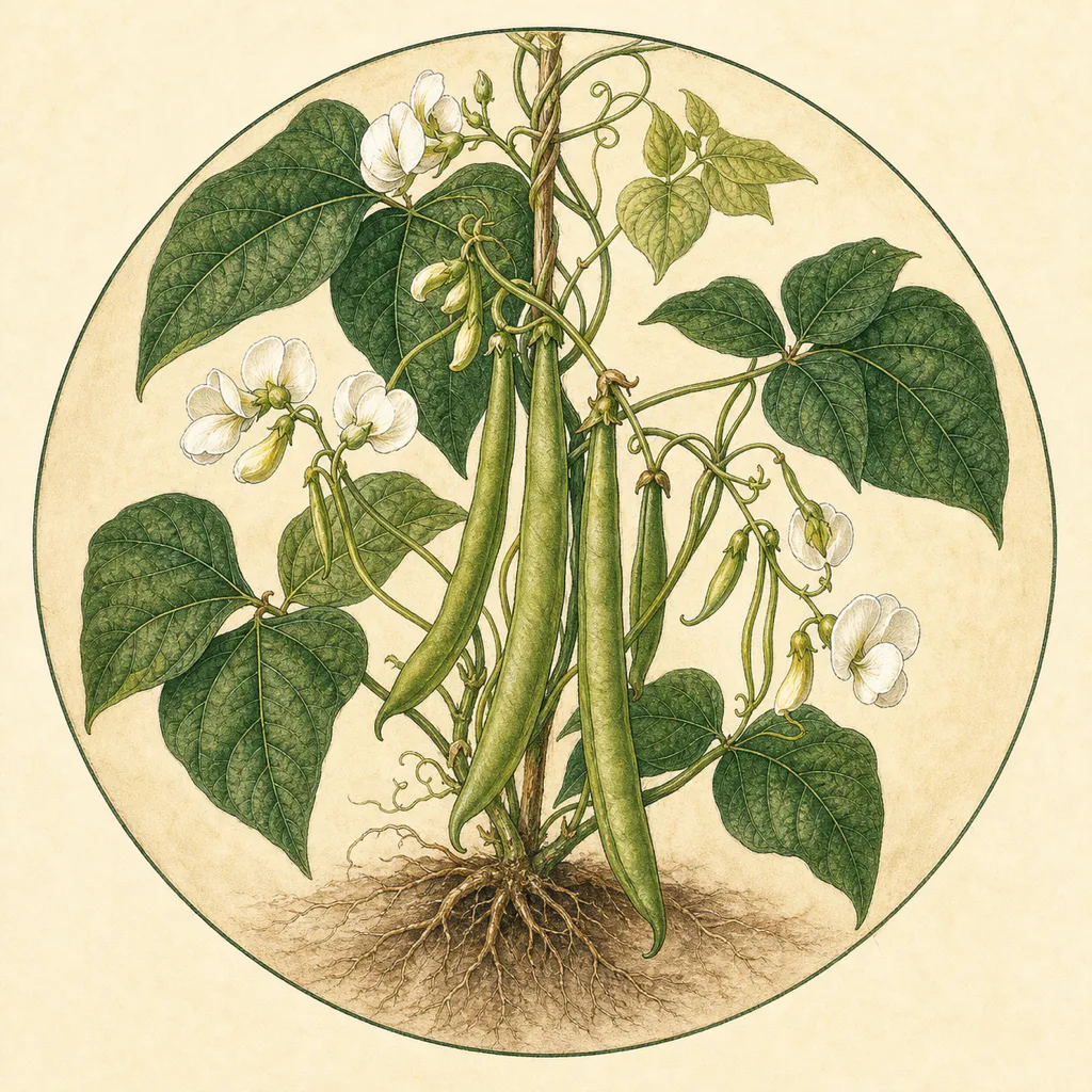 Runner bean Moonlight illustration