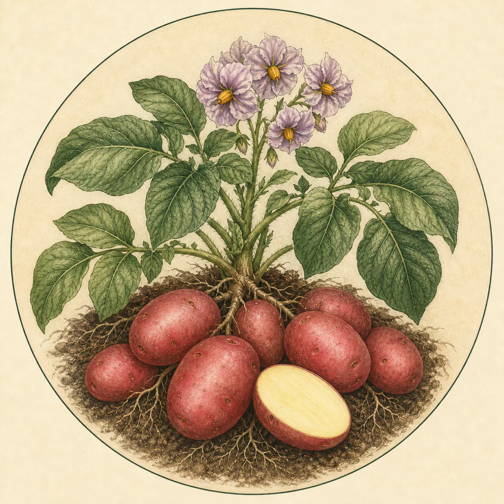Potato Desiree illustration