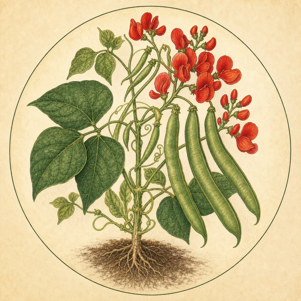 Runner bean Firelight illustration