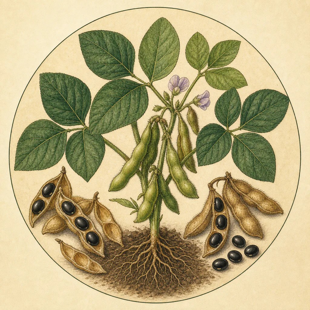 Black Jet soya bean illustration